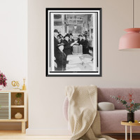 Historic Framed Print, Labor leader a voter. Samuel Gompers, president of the American Federation of Labor, casting his ballot in his home district,  17-7/8" x 21-7/8"