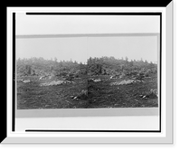 Historic Framed Print, Battle-field of Gettysburg - Little Round Top. Swamp and breastworks in foreground,  17-7/8" x 21-7/8"