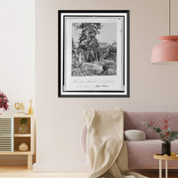 Historic Framed Print, Hon. Amos Kendall and family at the grave of John Calvin,  17-7/8" x 21-7/8"