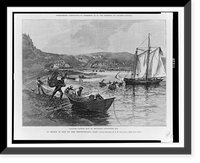 In search of bait on the Newfoundland coast. Hauling capelin bait at Holyrood, Conception Bay.after sketches by J.W. Hayward, Antique Poster