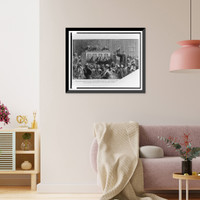 Alexander Hamilton addressing three judges with others looking on in courtroom Classic, Vintage Print