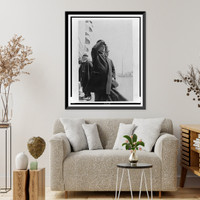 William McKinley, three-quarter length portrait, standing on ship with another man, facing right, with his right hand over his eyes, Antique Wall Art