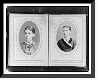 Historic Framed Print, [Two portraits on cartes de visite: Martha Freud, head-and-shoulders portrait, facing left (Sept. 1884), and head-and-shoulders portrait, facing slightly left (June 1885)],  17-7/8" x 21-7/8"