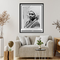 Historic Framed Print, [Audre Lorde, head-and-shoulders portrait, facing front],  17-7/8" x 21-7/8"