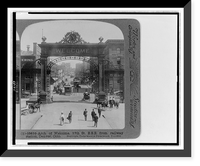 Historic Framed Print, Arch of Welcome, 17th St. E.S.E. from railway station, Denver, Colo. - 2,  17-7/8" x 21-7/8"