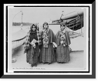 Historic Framed Print, Three native girl curio venders at Yakutat, Alaska.Miles Bros.,  17-7/8" x 21-7/8"
