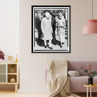 Margaret Kenyatta walking with Jawaharlal Nehru and others in New Delhi, Vintage Print