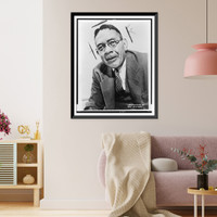 Historic Framed Print, [Bernard De Voto, half-length portrait, facing front].photograph by Roy Stevens.,  17-7/8" x 21-7/8"