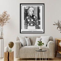Angel Cordero, half-length portrait, facing front, dressed in racing silks, Vintage Poster