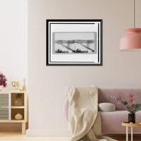 Historic Framed Print, Pontoon across the Appomattox River, Va., Broadway Landing,  17-7/8" x 21-7/8"