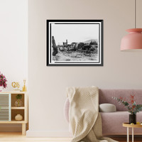 Historic Framed Print, Squatter camp facilities,  17-7/8" x 21-7/8"
