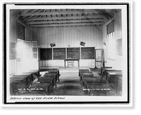 Escuela La Paz, La Guira. Interior view of one room school, Historic Print