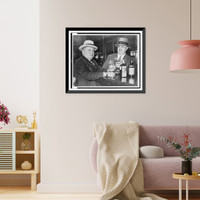 Historic Framed Print, Izzy Einstein (l) sharing a toast with Moe Smith in a New York bar].World Telegram staff photo.,  17-7/8" x 21-7/8"