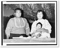 Choctaw Indians Grady John with wife and daughter, at Chucalissa Indian Town and Museum near Memphis, Tenn. Classic, Antique Poster