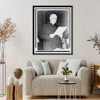 Historic Framed Print, [John A. Ryan, three-quarter length portrait, standing, testifying before joint House and Senate session],  17-7/8" x 21-7/8"