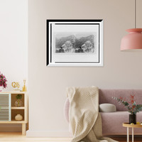 Historic Framed Print, Beautiful villas and roadways - from highest point above Hong Kong,  17-7/8" x 21-7/8"