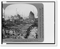 Historic Framed Print, A block of tenements in which some of China's floating population dwell, Hong Kong,  17-7/8" x 21-7/8"