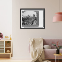 Historic Framed Print, A block of tenements in which some of China's floating population dwell, Hong Kong,  17-7/8" x 21-7/8"