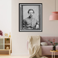 Historic Framed Print, [Powhatan Beaty, half-length portrait, seated, facing front],  17-7/8" x 21-7/8"