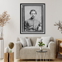 Historic Framed Print, [Powhatan Beaty, half-length portrait, seated, facing front],  17-7/8" x 21-7/8"