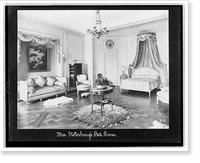 Historic Framed Print, Mrs. Stotesbury's bed room.Frances Benjamin Johnston.,  17-7/8" x 21-7/8"