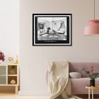 Historic Framed Print, Mrs. Stotesbury's bed room.Frances Benjamin Johnston.,  17-7/8" x 21-7/8"