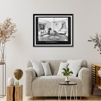 Historic Framed Print, Mrs. Stotesbury's bed room.Frances Benjamin Johnston.,  17-7/8" x 21-7/8"