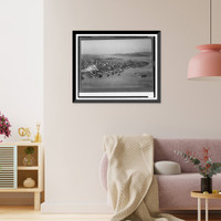 Historic Framed Print, [Aerial view of San Francisco and bay],  17-7/8" x 21-7/8"