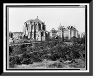 Historic Framed Print, Cathedral & St. Lukes Hospital, Morning Side Park,  17-7/8" x 21-7/8"