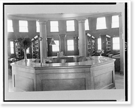 Interior of public library, showing central desk, Marshalltown, Iowa Classic, Vintage Poster