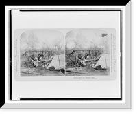 Historic Framed Print, Curing venison in a Shawnee camp,  17-7/8" x 21-7/8"
