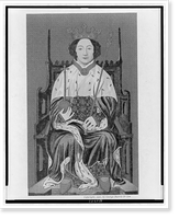 Richard II on the throne in England. From an ancient painting in Westminster Abbey Classic, Historic Print