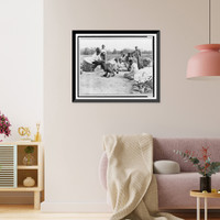 African Americans resting and shooting dice at edge of cotton field Classic, Antique Print