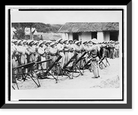 Communist troops during military exercise in Laos, small mortar launchers in foreground, Historic Reproduction