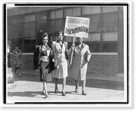 Three African American women with sign reading, Segregation is discrimination"", Vintage Poster
