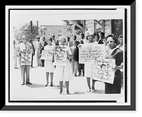 African Americans picketing in front of a store, the owner of which had admitted assaulting young girls, High Point, North Carolina.Armstrong photo, High Point, N.C. Classic, Vintage Poster