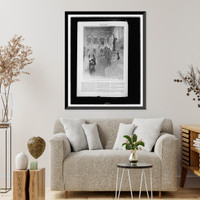 Historic Framed Print, The entrance hall of the new Congressional Library, Washington, D.C..drawn by G.W. Peters.,  17-7/8" x 21-7/8"