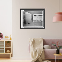Historic Framed Print, [Bathroom in Hillcrest Children's Center, 4123 Nebraska Ave., N.W., Washington, D.C.].photo by Schutz, Washington, D.C.,  17-7/8" x 21-7/8"