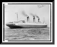 Historic Framed Print, [S.S. Ile de France, arriving in New York],  17-7/8" x 21-7/8"