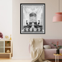Historic Framed Print, Interior of cathedral where Columbus was buried,  17-7/8" x 21-7/8"