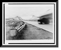 Historic Framed Print, On trail site, State Highway 92 approaching Mitchell Pass, Scotts Bluff, Nebraska,  17-7/8" x 21-7/8"