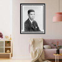 Medgar W. Evers, head-and-shoulders portrait, facing right, Antique Print