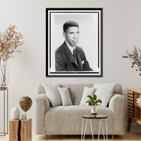 Medgar W. Evers, head-and-shoulders portrait, facing right, Antique Print