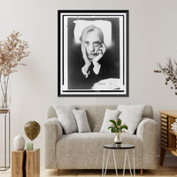 Paul Val&eacute;ry, half-length portrait, facing front, holding head in hands, Historic Print
