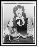 Composite of two photographs: (left) Shirley Lenz, half-length portrait, facing front with Sara and Jimmie Hyslop; and (right) Margaret Frye, half-length portrait, seated, facing front Antique Wa
