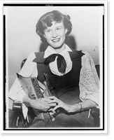 Composite of two photographs: (left) Shirley Lenz, half-length portrait, facing front with Sara and Jimmie Hyslop; and (right) Margaret Frye, half-length portrait, seated, facing front Antique Wa