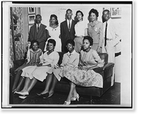 Little Rock Nine and Daisy Bates posed in living room Classic, Antique Print