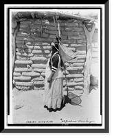 Historic Framed Print, Indian with Ki-Ho,  17-7/8" x 21-7/8"