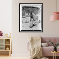 Historic Framed Print, Indian with Ki-Ho,  17-7/8" x 21-7/8"