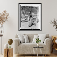 Historic Framed Print, Indian with Ki-Ho,  17-7/8" x 21-7/8"